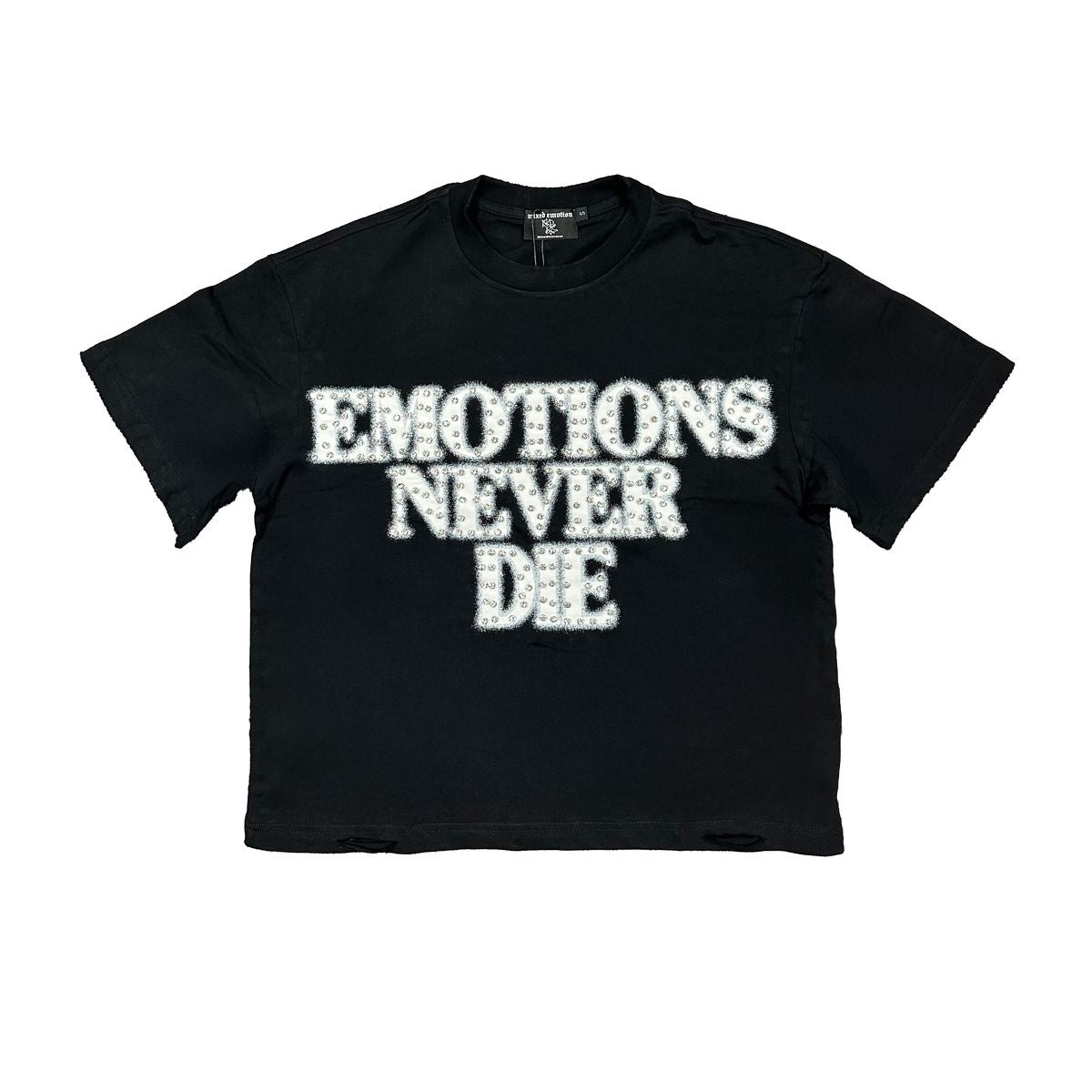 Mixed Emotions Black ‘End’ Rhinestone Tee