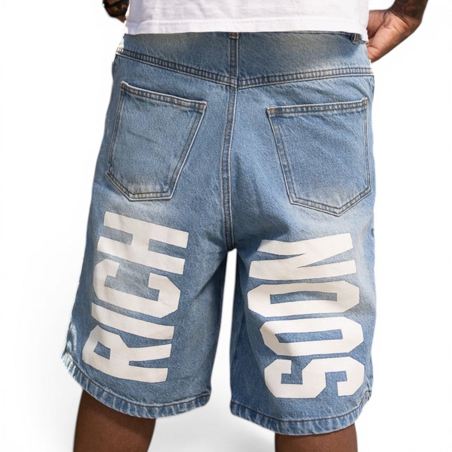 "DEAR MOM" DENIM BLUE SHORT