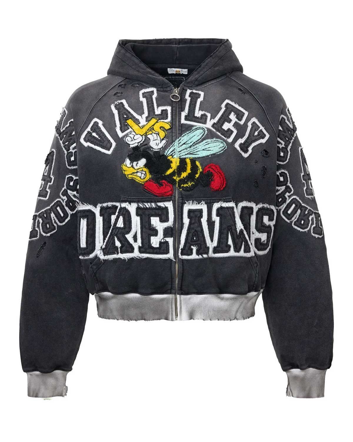 VALE FOREVER ANTHEM ZIP UP HOODIE BLACK