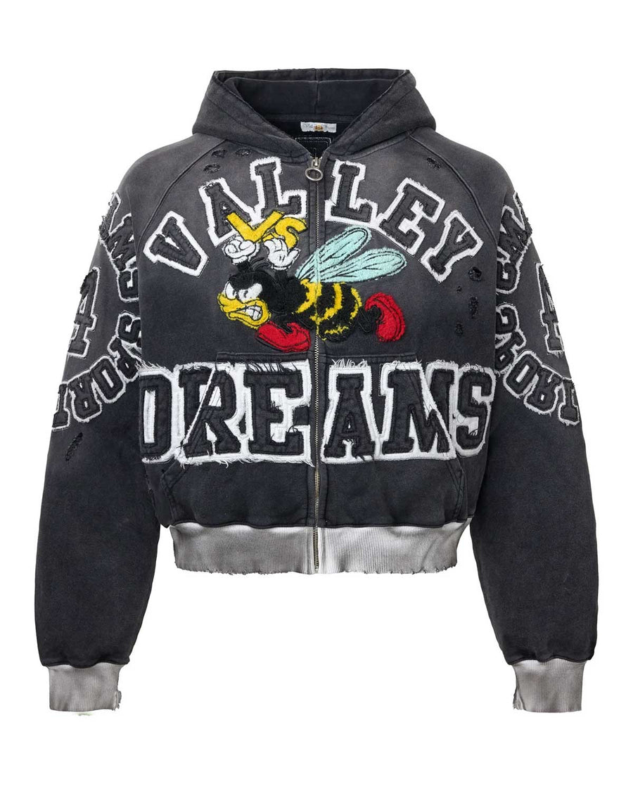 VALE FOREVER ANTHEM ZIP UP HOODIE BLACK
